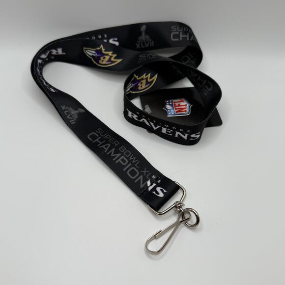 NWT NFL Baltimore Ravens Super Bowl XLVII Champions Lanyard Keychain ID Holder - Picture 1 of 5